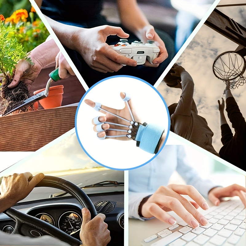 Finger Extensor Exerciser Adjustable Resistance Hand Grip Strengthener, Silicone Hand Expander for Enhanced Strength