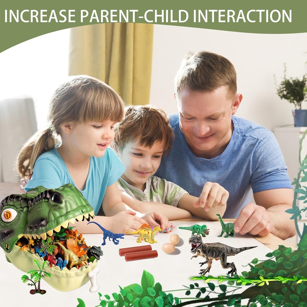 Toy Set with Storage Box, Kids Dinosaur Figurines, World of Dinosaurs Toys Gift