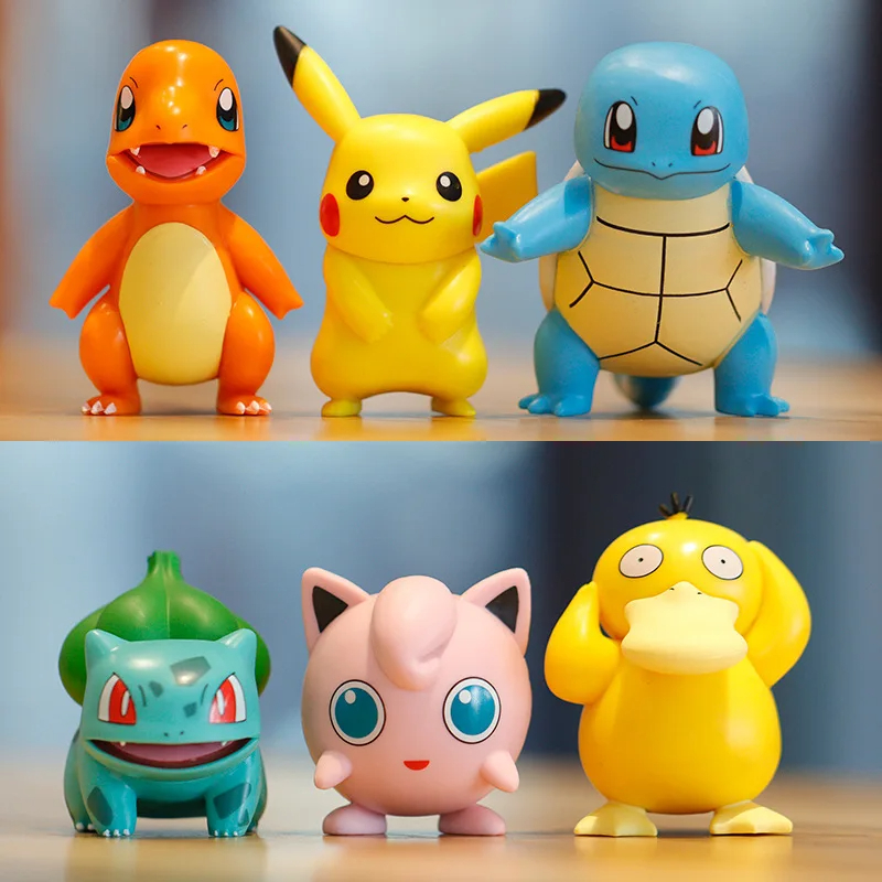 Pokemon Collectible Anime Figures Pikachu, Charmander, Bulbasaur, Squirtle, Jigglypuff & More Kawaii Toys for Kids