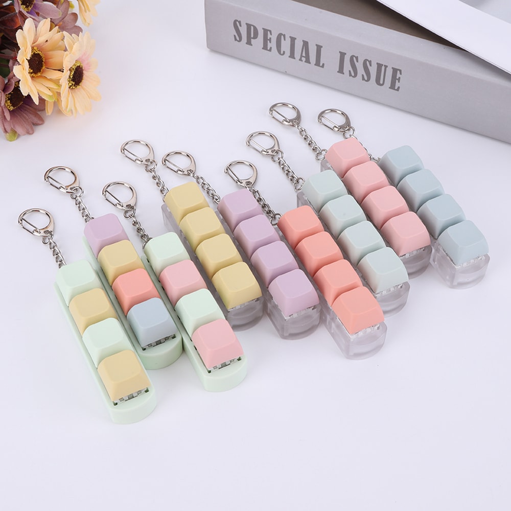 DIY Clicker Keycap Keychain Stress Relief Toy For Kids Adults 2