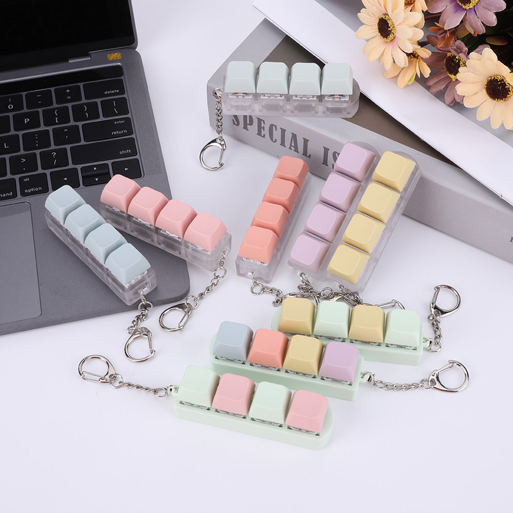 DIY Clicker Keycap Keychain Stress Relief Toy For Kids Adults 3