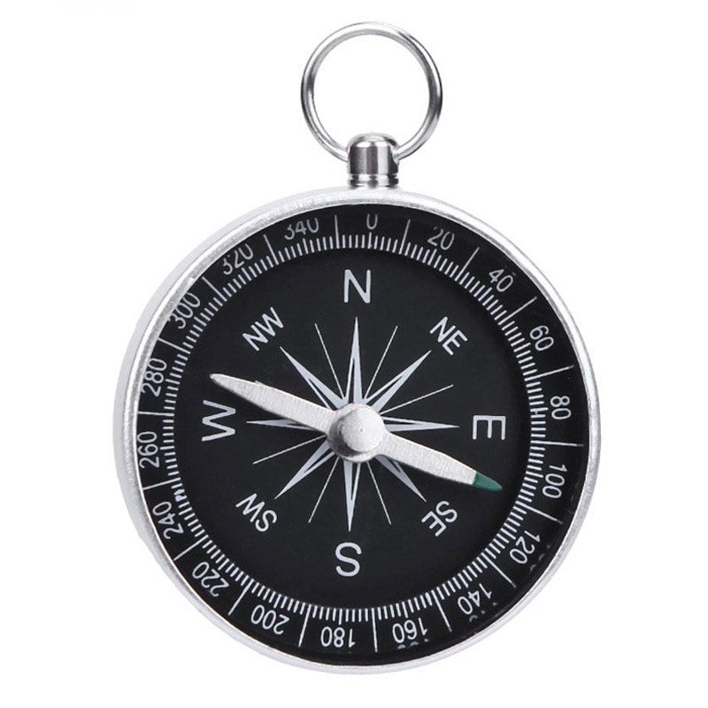 Portable Mini Outdoor Adventure Compass Keychain Aluminum Alloy Pendant for Travel & Emergency Use