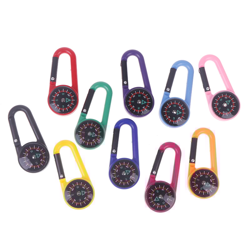 Outdoor Mini Compass Carabiner Keychain Quick Release Buckle For Hiking Camping And Mountaineering 1