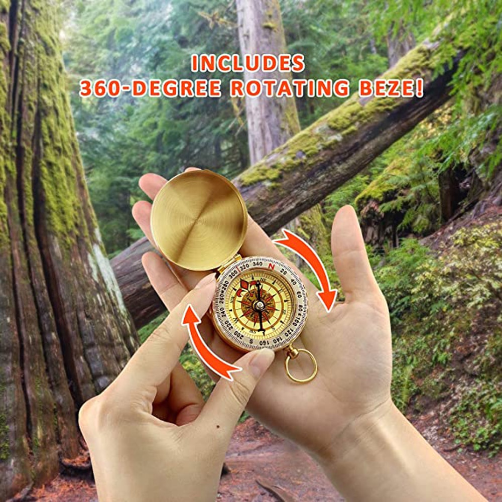 Camping Survival Compass Metal Pocket Compass for Hiking, Camping, and Outdoor Navigation Tool