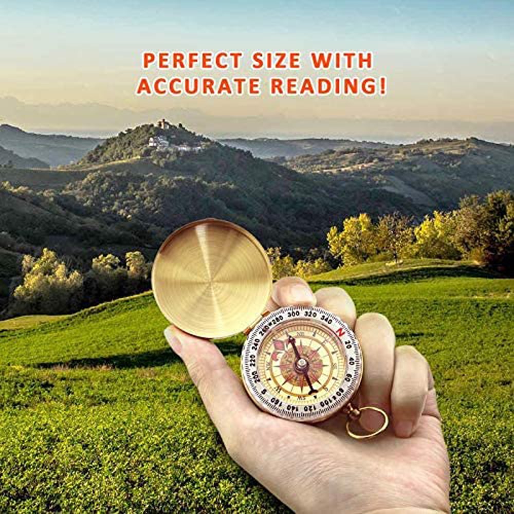Camping Survival Compass Metal Pocket Compass for Hiking, Camping, and Outdoor Navigation Tool