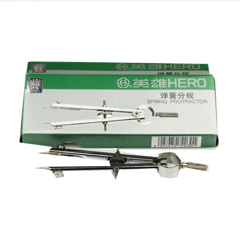 Compass with Lock Precision Geometry Drawing Tool for Engineering, Metal Spring Divider, Bow Divider, and Math Compass