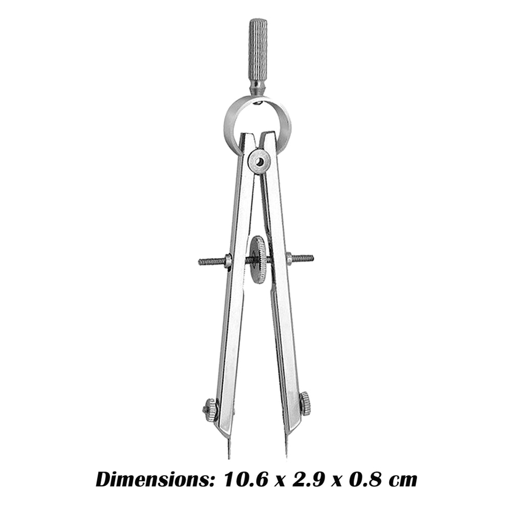 Compass with Lock Precision Geometry Drawing Tool for Engineering, Metal Spring Divider, Bow Divider, and Math Compass