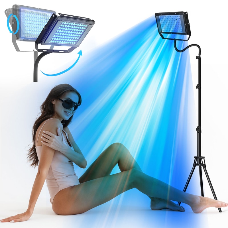 Ultraviolet Tanning Lamp with Adjustable Tripod,Safe Blue Light Skin Care & Tanning