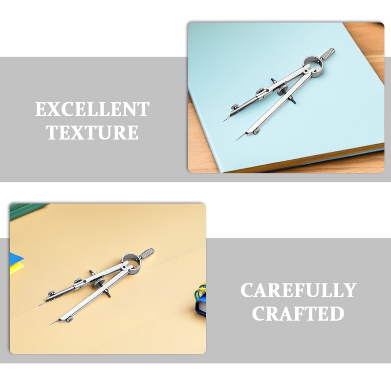 Metal Spring Compass Portable and Compact Drawing Tool for School, Office, and Drafting