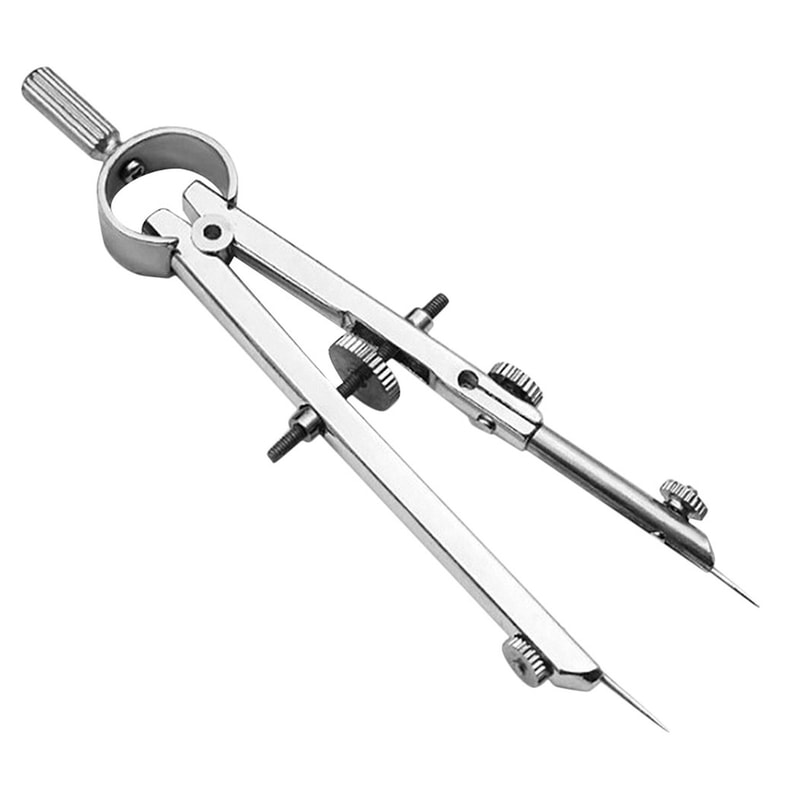 Metal Spring Compass Portable and Compact Drawing Tool for School, Office, and Drafting