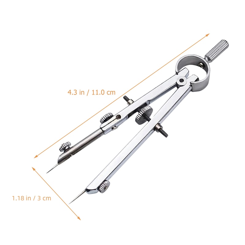Metal Spring Compass Portable and Compact Drawing Tool for School, Office, and Drafting