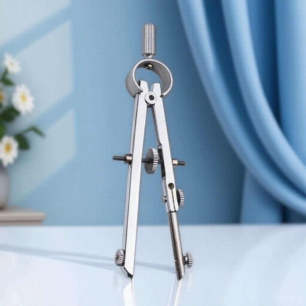 Metal Spring Compass Portable and Compact Drawing Tool for School, Office, and Drafting