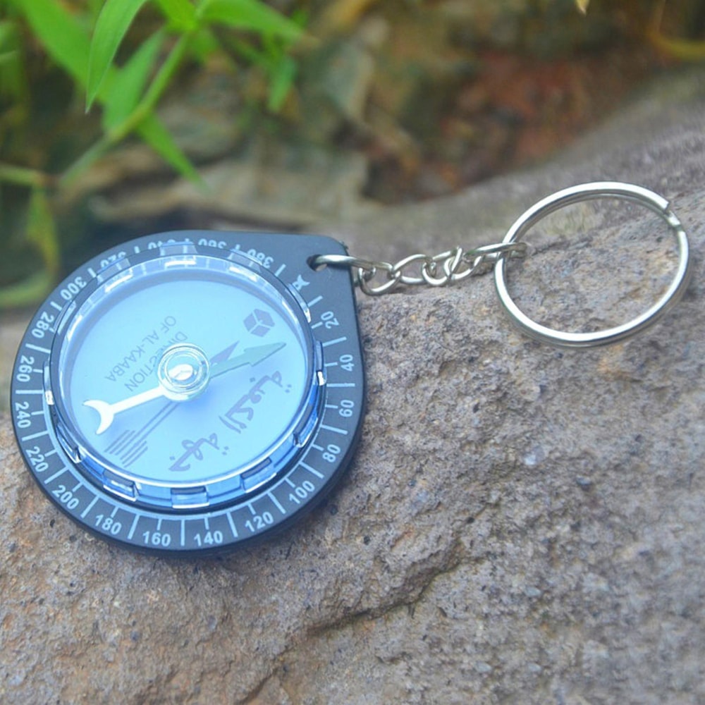Multi-Functional Compass Keychain with Qibla Direction for Prayer | Outdoor Adventure Tool for Mountaineering
