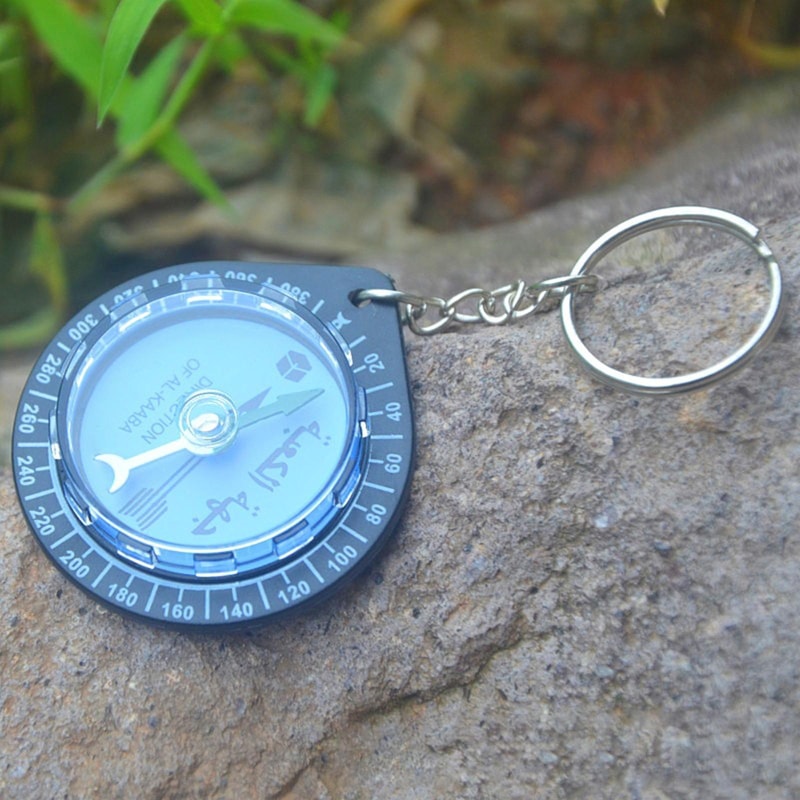 Multi-Functional Compass Keychain with Qibla Direction for Prayer | Outdoor Adventure Tool for Mountaineering