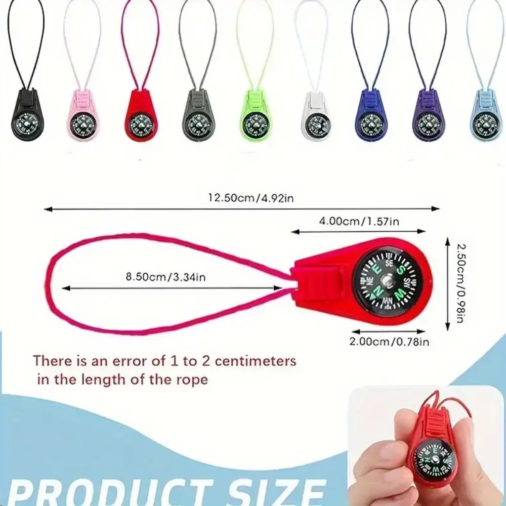 Waterproof Mini Survival Compass Multifunctional Portable Lanyard Compass, Keepsake Plastic Pocket Compass Bag