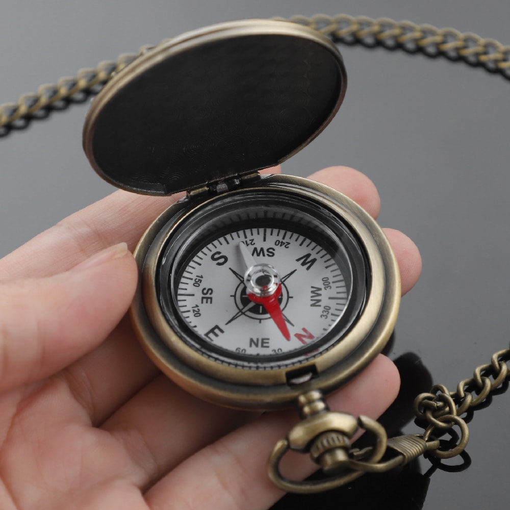 Vintage Deer Design Pocket Compass Watch Outdoor Camping Hiking Gift For Men And Women 4