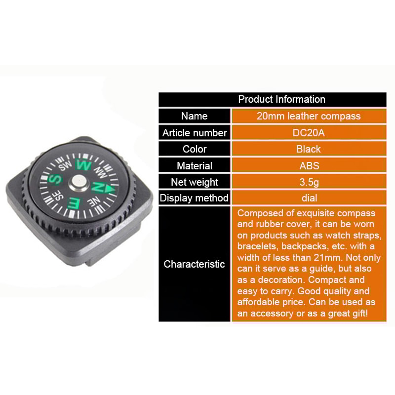 Portable Mini Wristband Compass for Outdoor Camping, Hiking & Survival