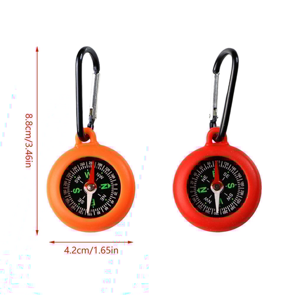 Survival Compass With Carabiner Clip Silicone Field Compass For Camping Outdoor Adventures 5