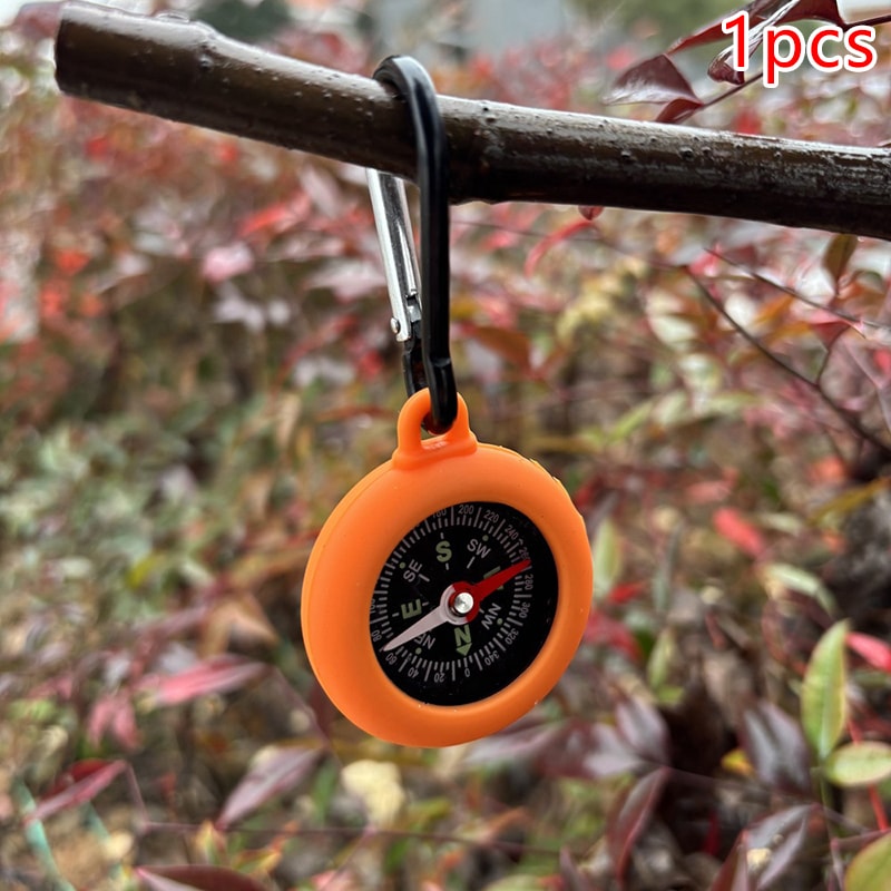 Survival Compass With Carabiner Clip Silicone Field Compass For Camping Outdoor Adventures 7
