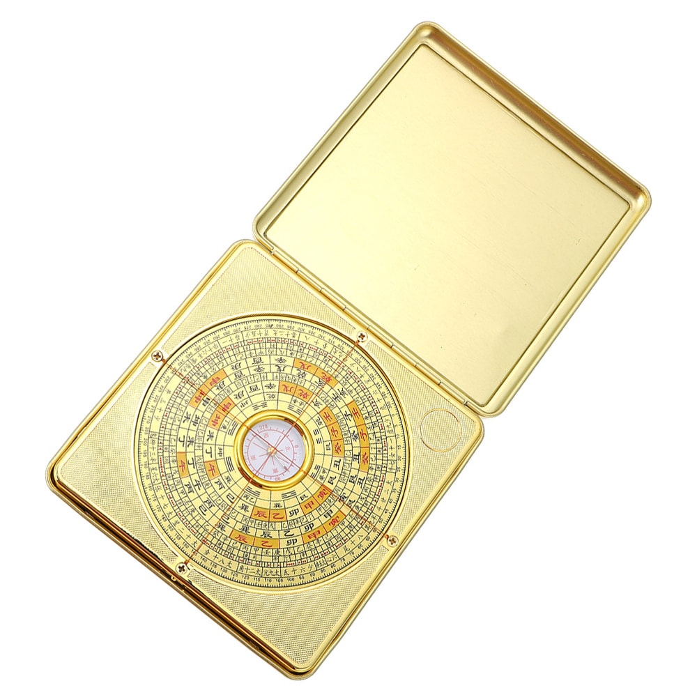 Brass Chinese Divination Compass Pan Multifunctional I-Ching Compass for Camping, Hiking, and Home Office