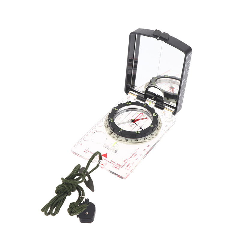 Adjustable Aiming Compass Mirror with Declination-Base Plate for Navigation, Orienteering, and Hiking