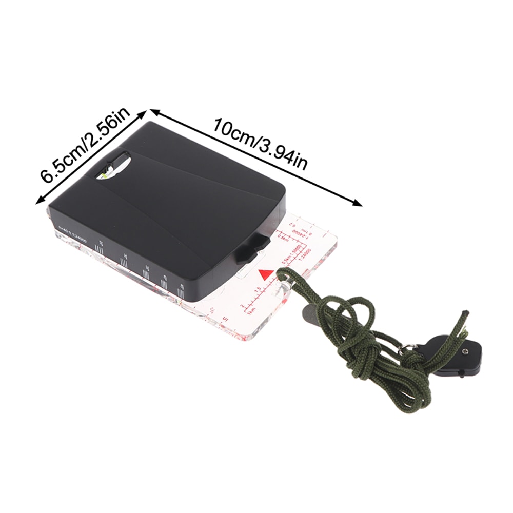 Adjustable Aiming Compass Mirror with Declination-Base Plate for Navigation, Orienteering, and Hiking