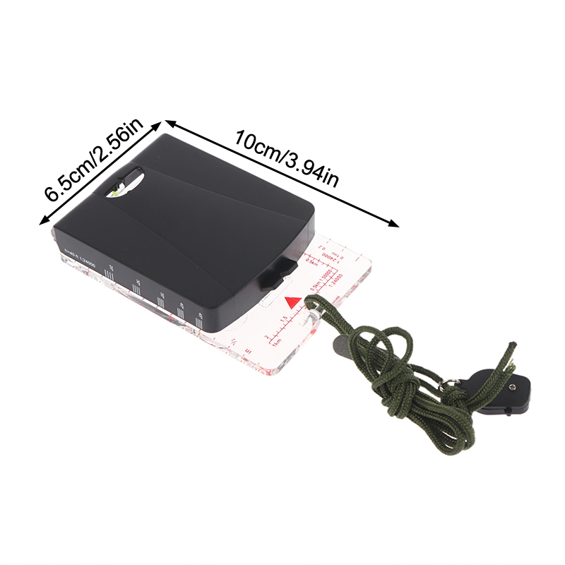 Adjustable Aiming Compass Mirror with Declination-Base Plate for Navigation, Orienteering, and Hiking