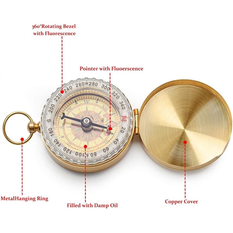 GlowintheDark Waterproof Camping Survival Compass Perfect Outdoor Navigation Tool For Hiking And H 2