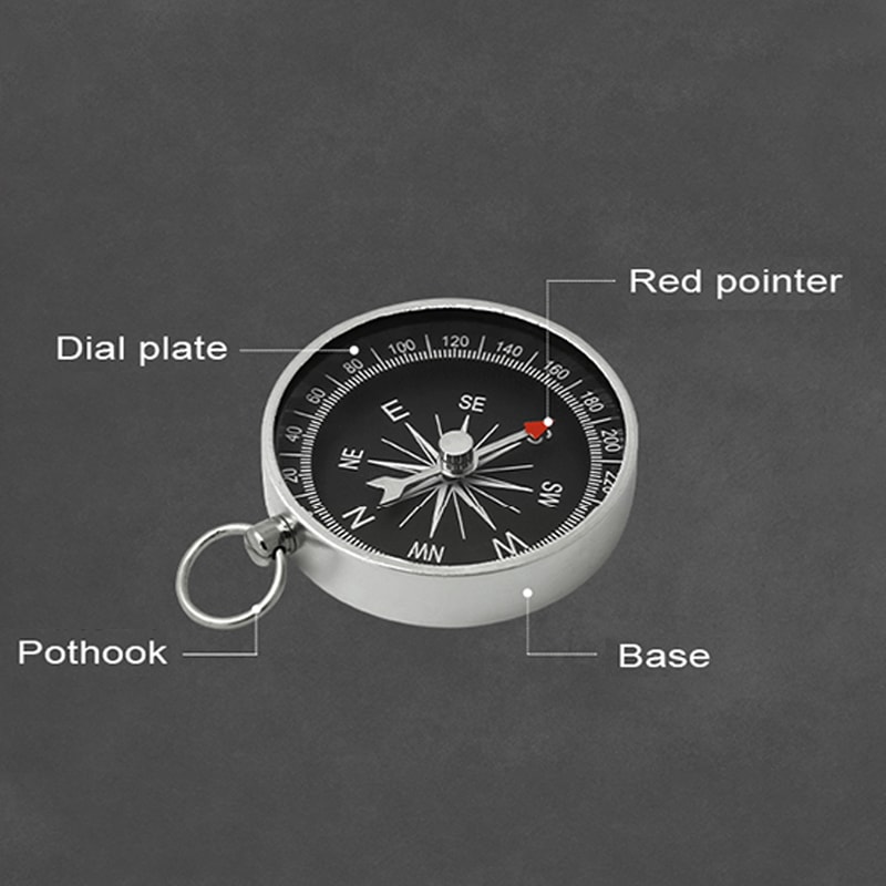 Outdoor Survival Compass Premium Aluminum Alloy Compass for Hiking, Camping, and Outdoor Navigation