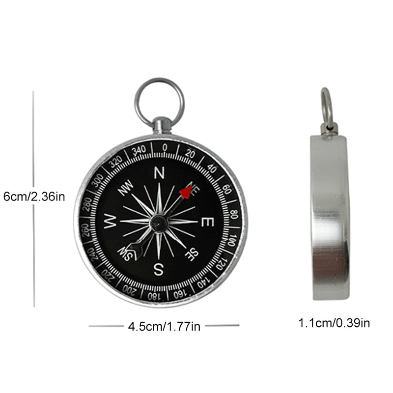Outdoor Survival Compass Premium Aluminum Alloy Compass for Hiking, Camping, and Outdoor Navigation