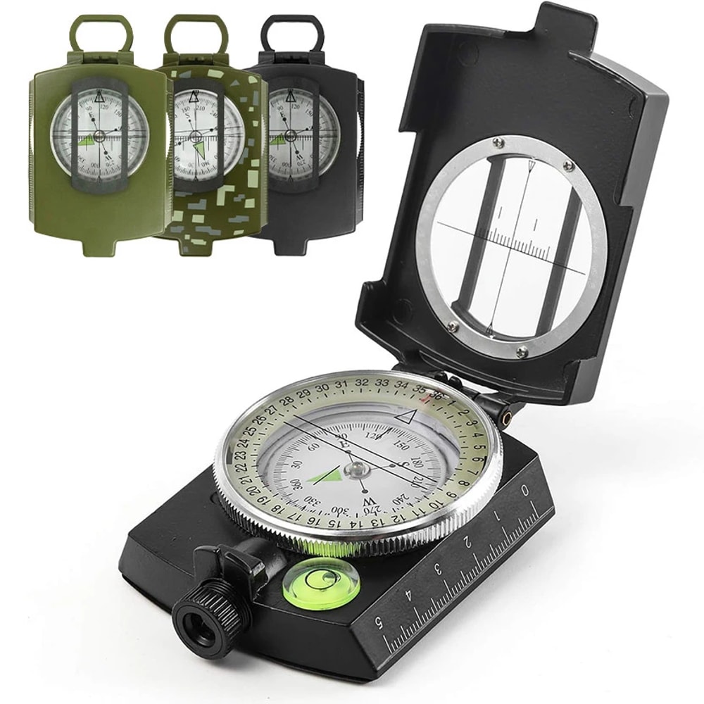 Tactical Survival Compass High Precision Metal Sight Compass With Luminous Dial For Outdoor Hiking 0