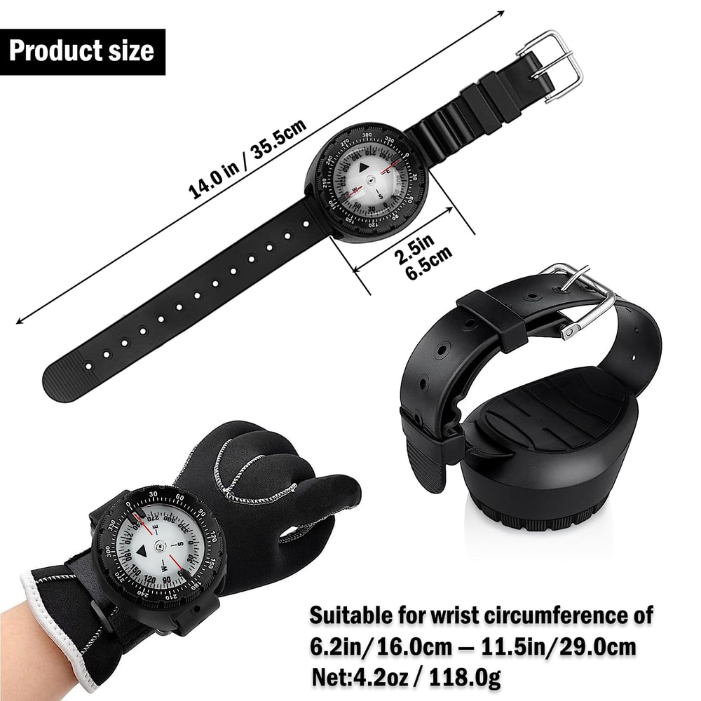 Digital Underwater Diving Compass Waterproof Scuba Navigator with Luminous Display for Swimming & Diving