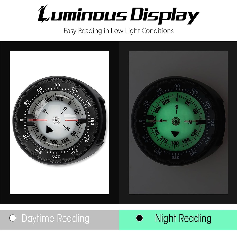 Digital Underwater Diving Compass Waterproof Scuba Navigator with Luminous Display for Swimming & Diving