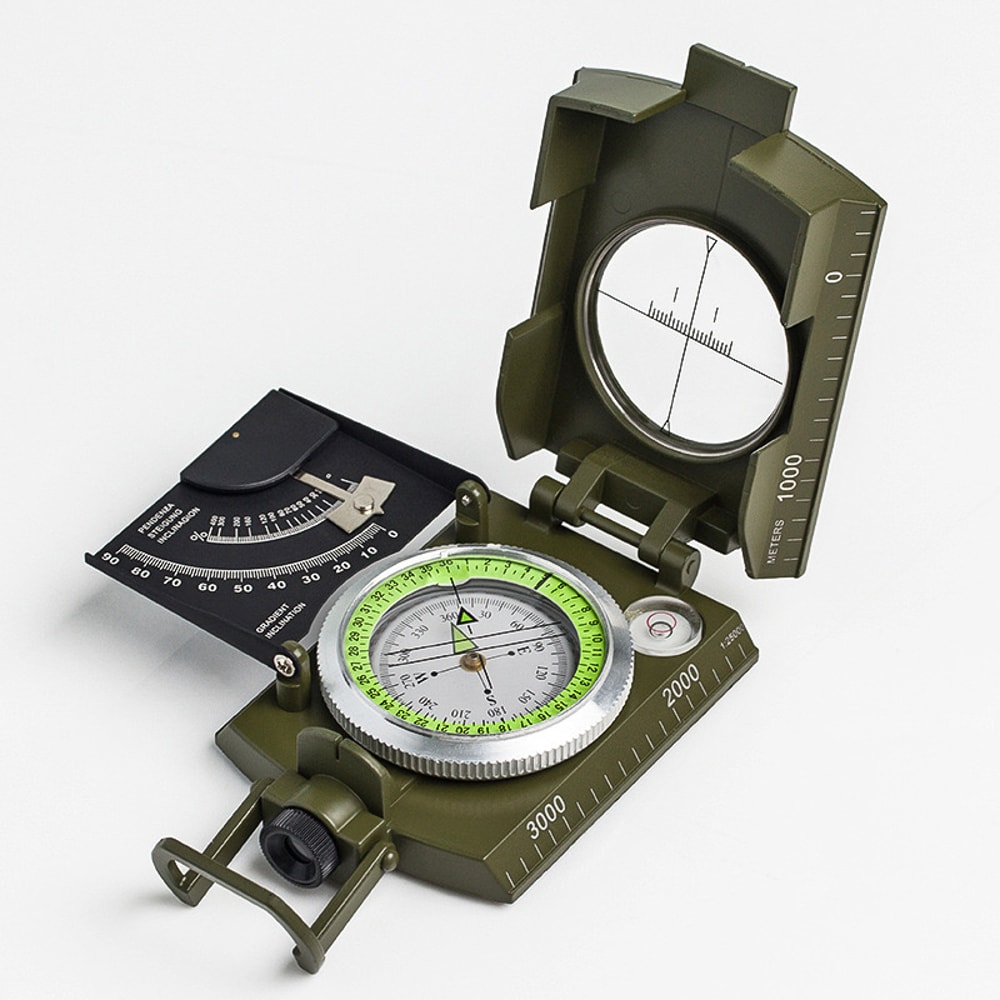 High-Precision Metal Compass with Inclinometer for Outdoor Navigation