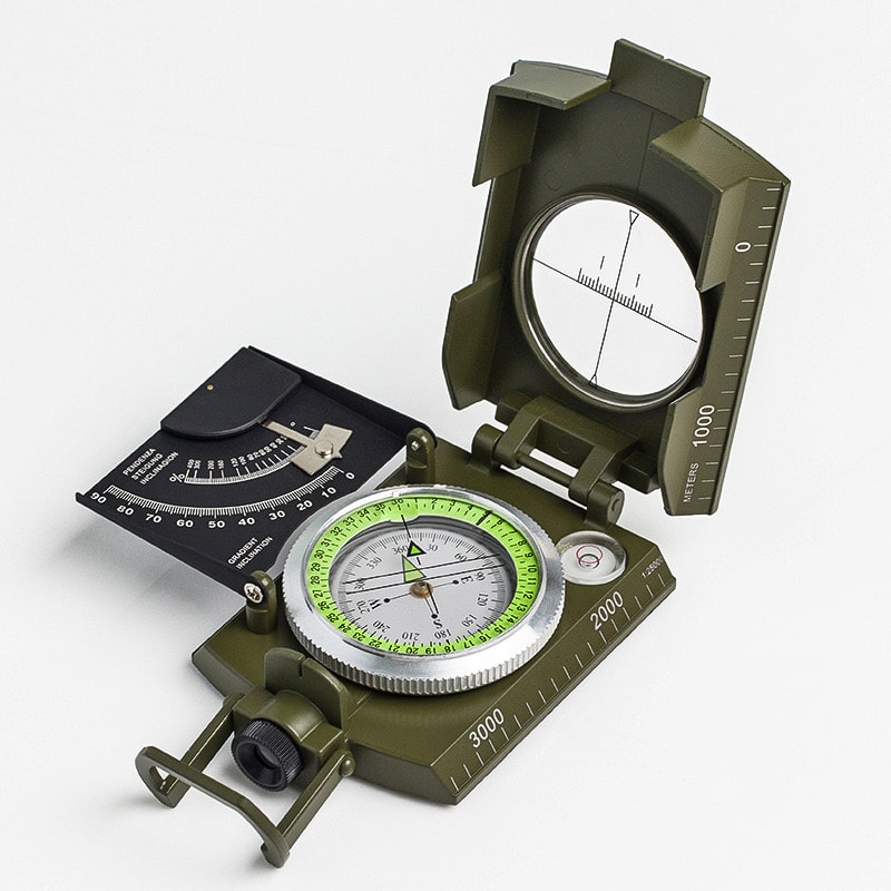 High-Precision Metal Compass with Inclinometer for Outdoor Navigation