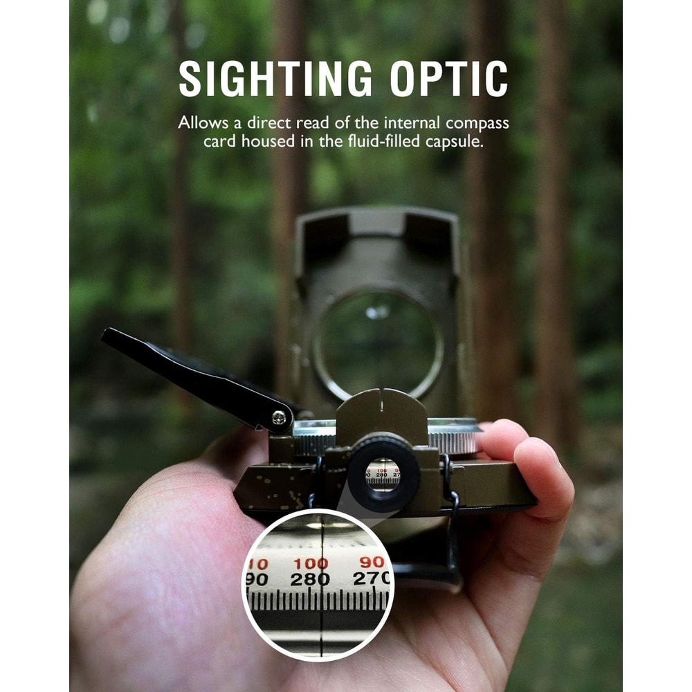 High-Precision Metal Compass with Inclinometer for Outdoor Navigation