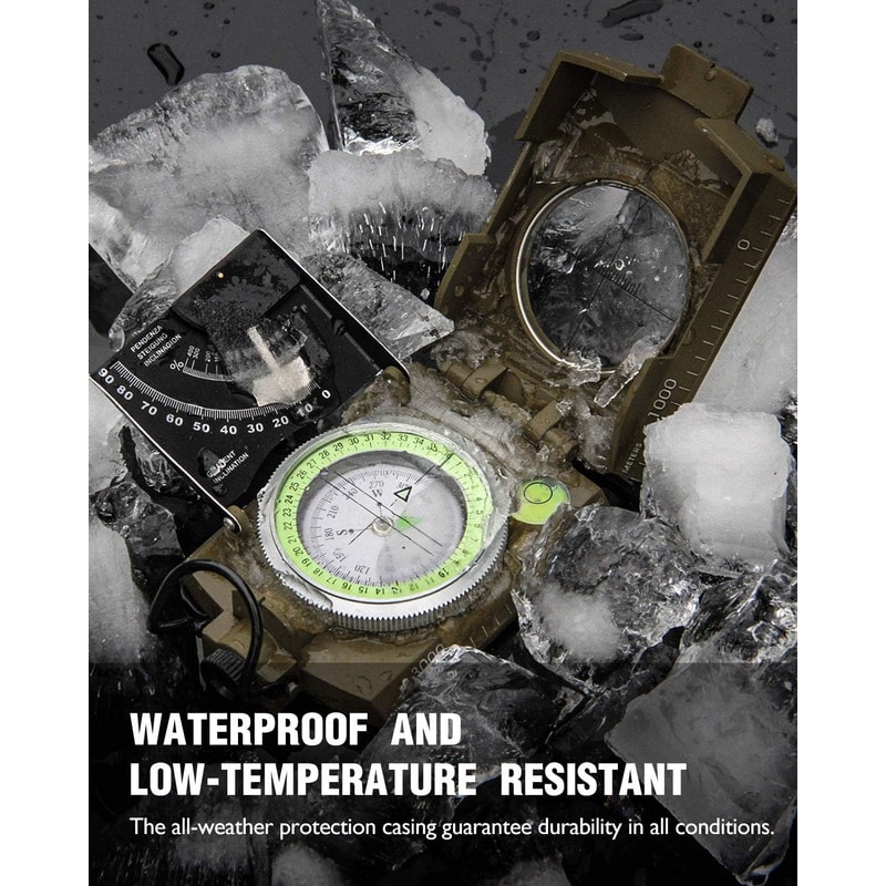 High-Precision Metal Compass with Inclinometer for Outdoor Navigation