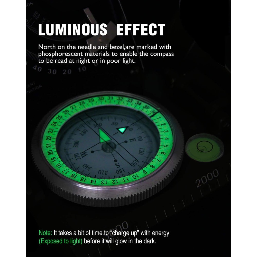 High-Precision Metal Compass with Inclinometer for Outdoor Navigation