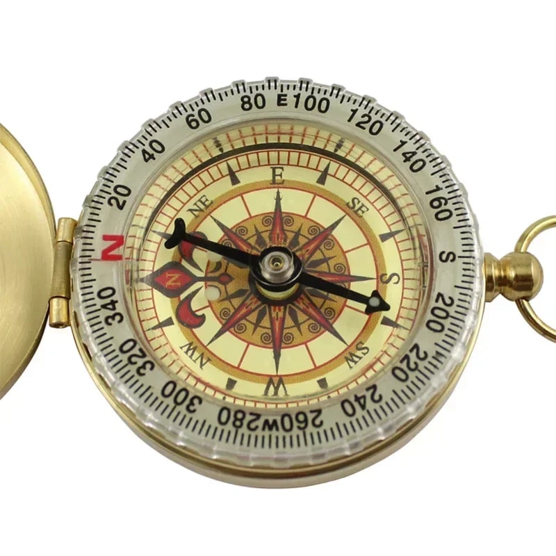Portable Brass Compass with Noctilucent Display Perfect for Outdoor Adventures