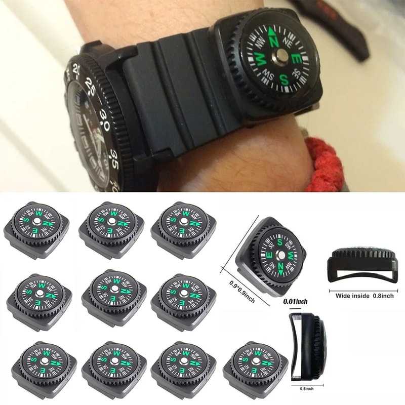Mini Wristband Compass Portable Emergency Survival Tool for Hiking & Travel