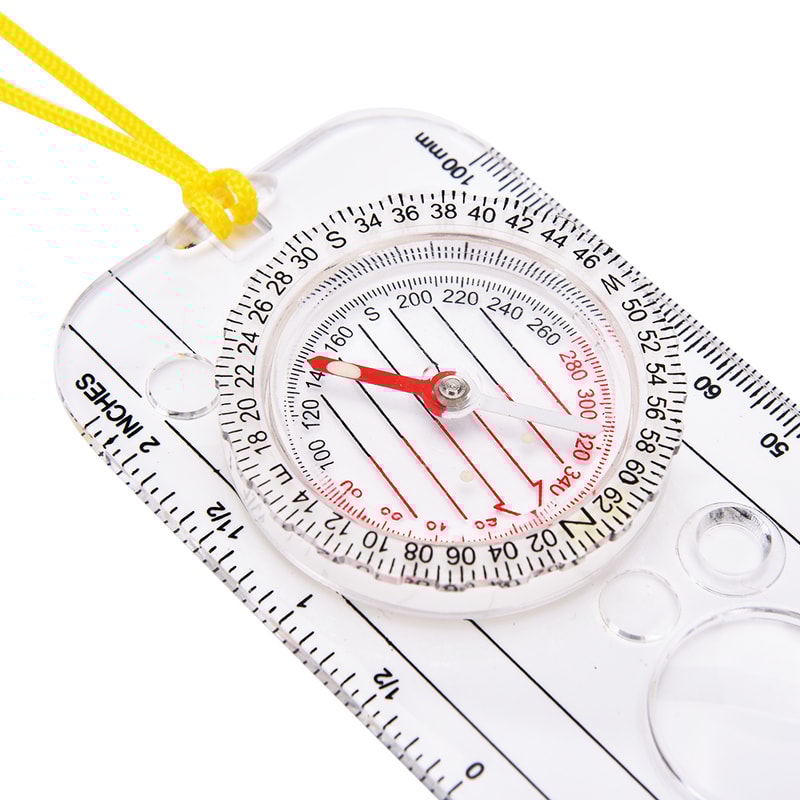 Magnifying Compass for Hiking, Camping, and Orienteering Precision Map Reading Tool