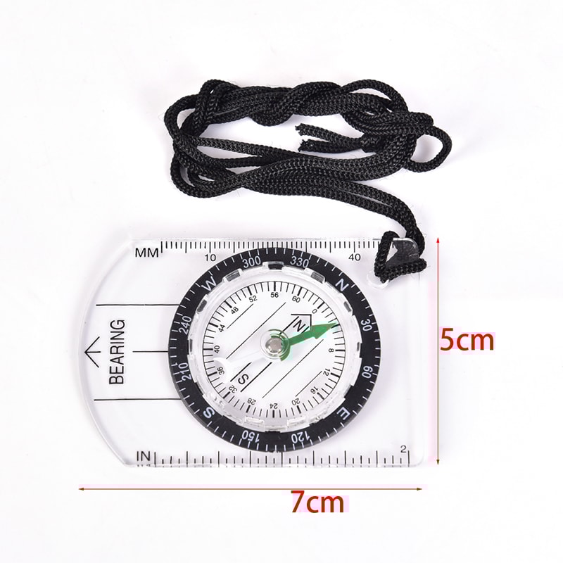 Outdoor Hiking Compass & Map Scale Ruler Multifunctional Camping Tool