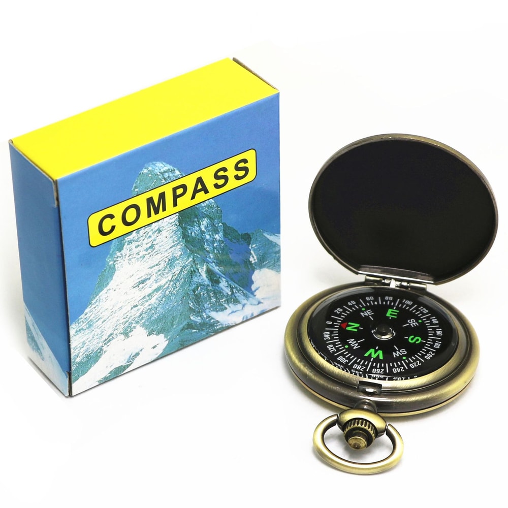 Classic Hiking Compass with Leather Case Ideal for Camping, Backpacking, and Boating