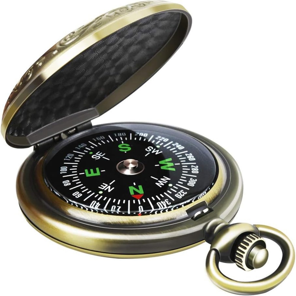 Classic Hiking Compass with Leather Case Ideal for Camping, Backpacking, and Boating
