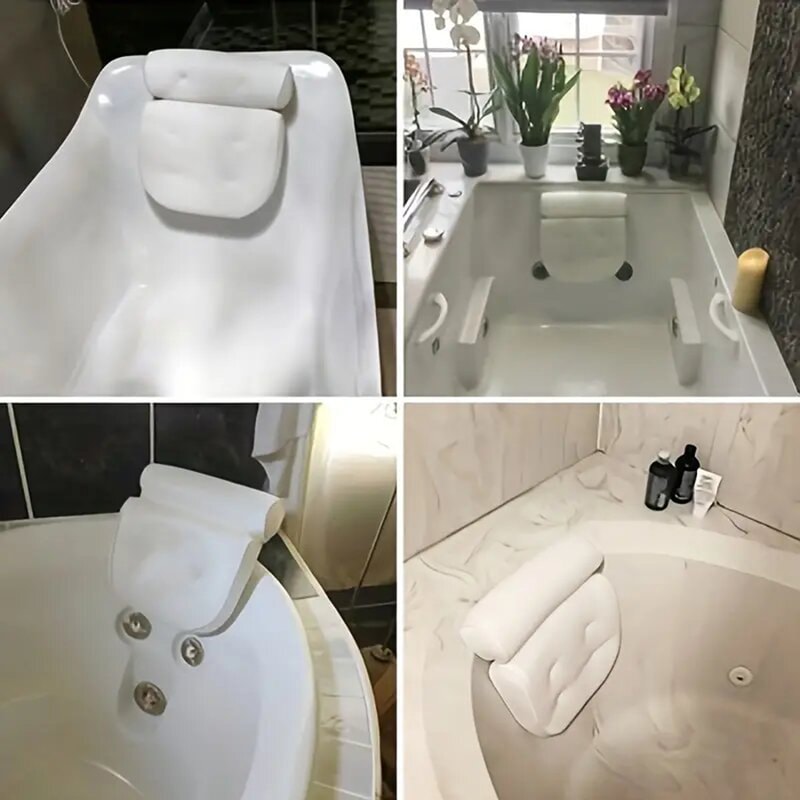 Luxury Spa Bathtub Pillow for Neck & Back Support – Best Anti-Slip Comfort for Relaxing Soaks & Pain Relief