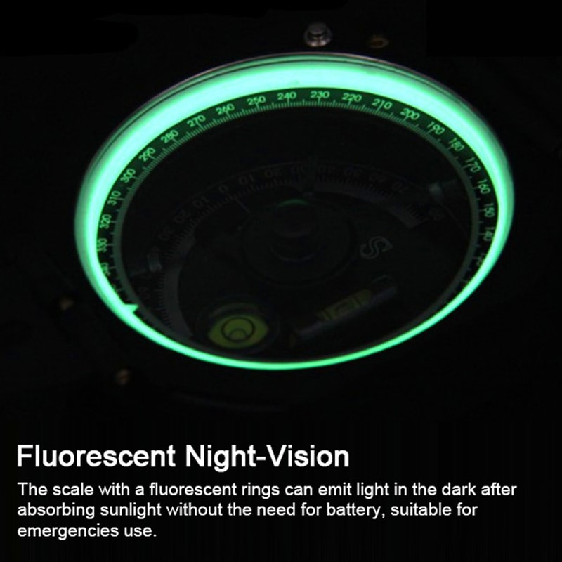 Multifunctional Geological Compass Waterproof, High-Accuracy Orienteering Compass for Survival and Navigation