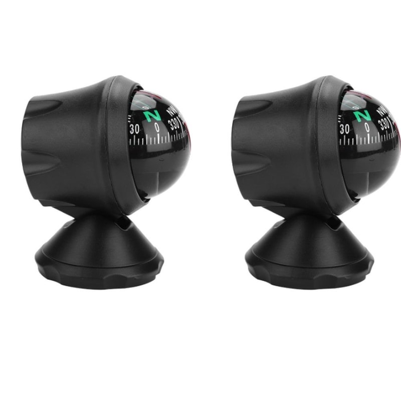 Durable ABS Car Compass Ball for Dash Mount | Easy-to-Install Adjustable Boat Navigation Compass