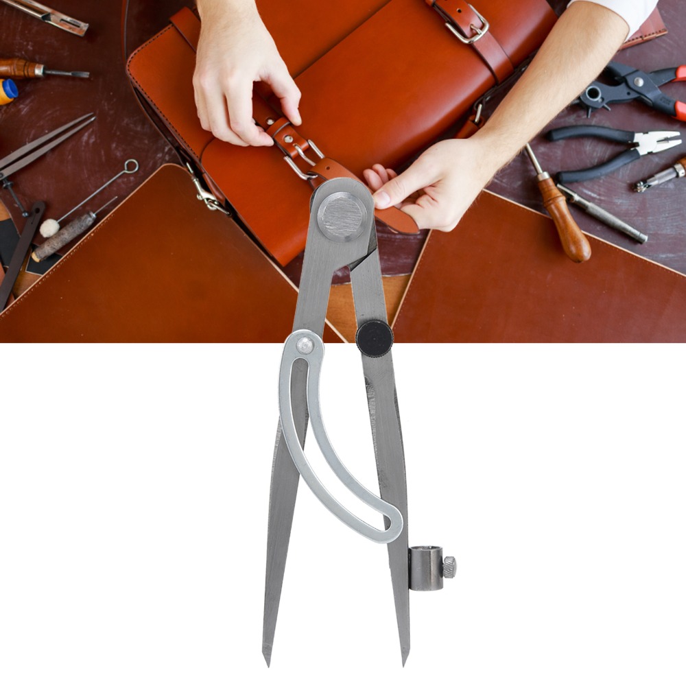 Lockable Wing Divider Compass With Pencil Holder Precision Drafting Tool 0