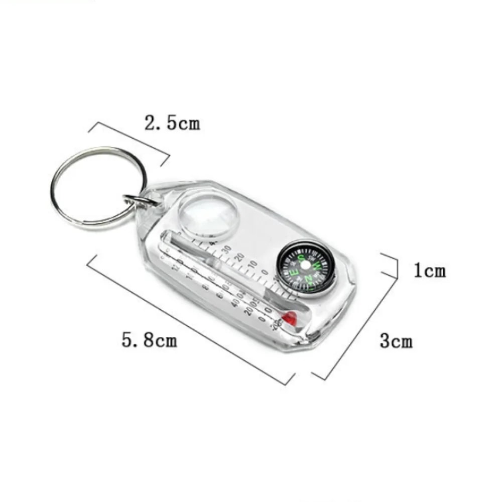 Multifunction Mini Keychain Compass with Camping Thermometer | Outdoor Climbing Temperature Tester & Survival Guiding