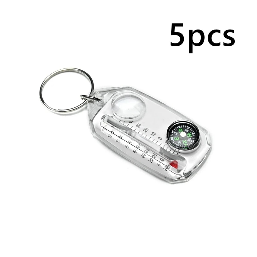 Multifunction Mini Keychain Compass with Camping Thermometer | Outdoor Climbing Temperature Tester & Survival Guiding